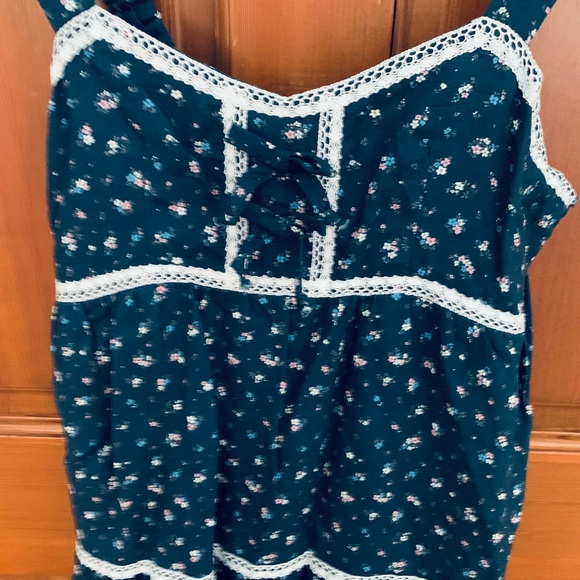 Emerson Fry Tiered Maxi Dress Anne Flowers MAJOLICA, Lined , Size M, Like New - Picture 4 of 10